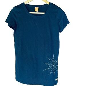NWT Black Spider Web Tee Shirt Halloween Small